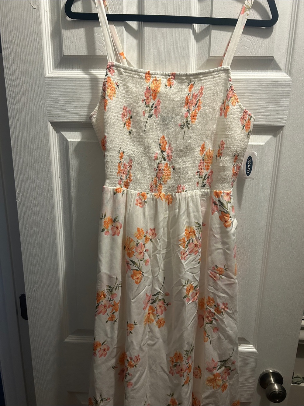 Old Navy Cream Sundress with Pink & Orange Floral Print